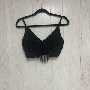 SHEIN Size M Black Fringe Women's Top